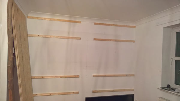 Fixing battens to the wall