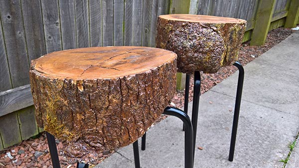 homemade timber garden stools