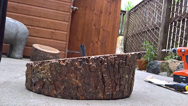 angled logs for stool top
