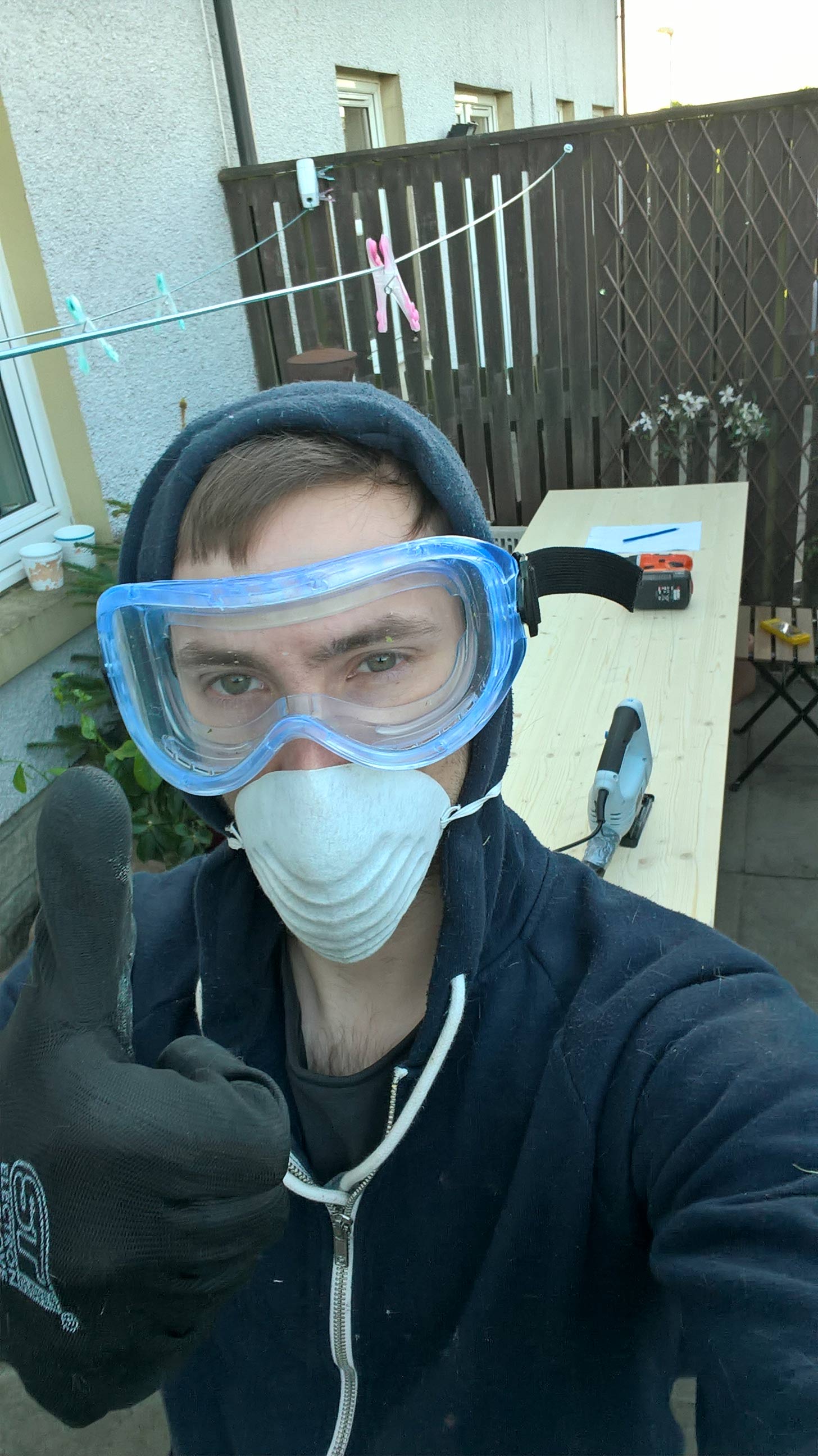 safety gear for cutting timber sliding screen doors