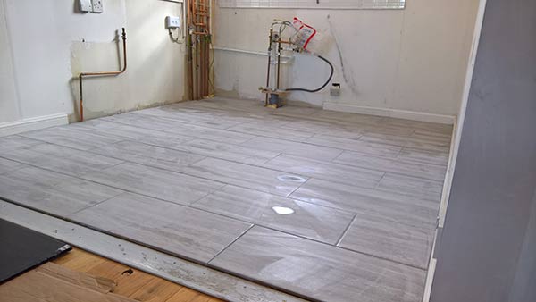 Floor tiling for new kitchen