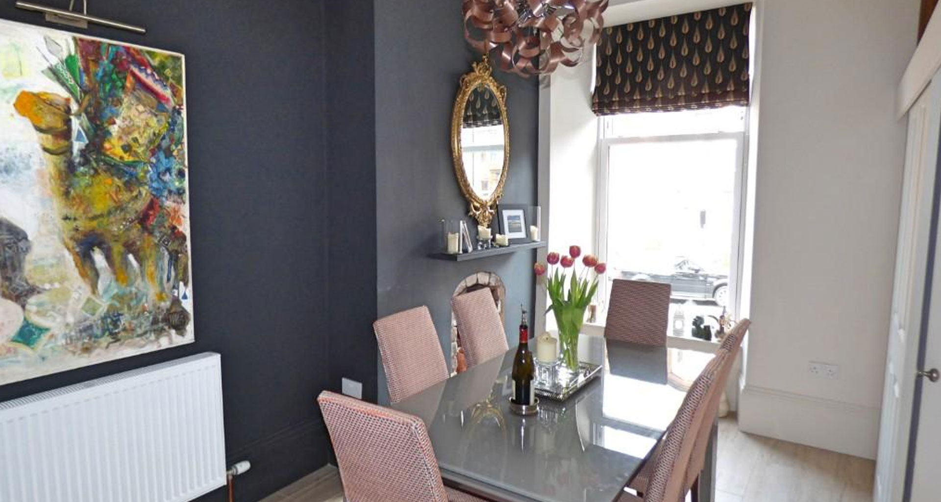 luxury renovation of dining space in flat in Gourock