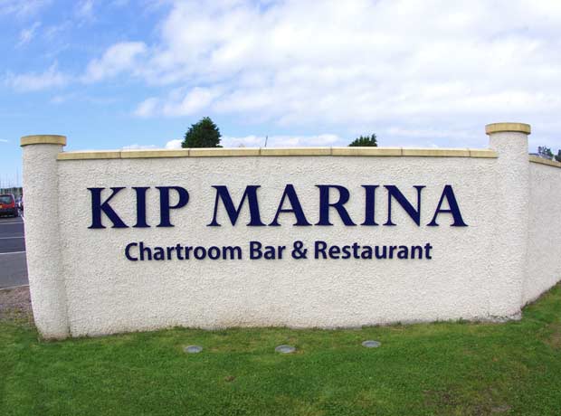 Kip marina signag at entrance to carpark
