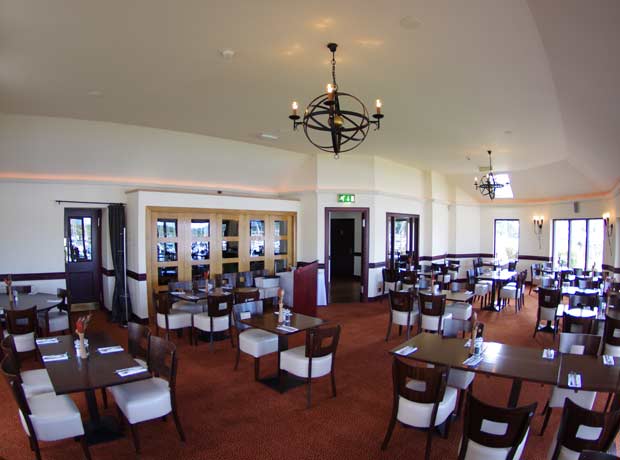 brightly lit dining area