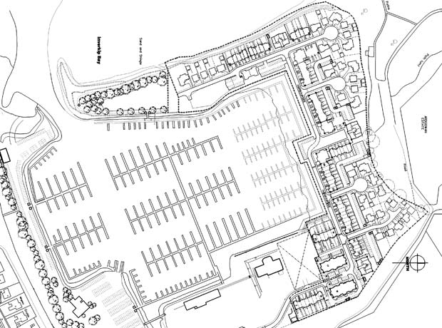 Site plan of Kip Marina by Richard Robb Architects