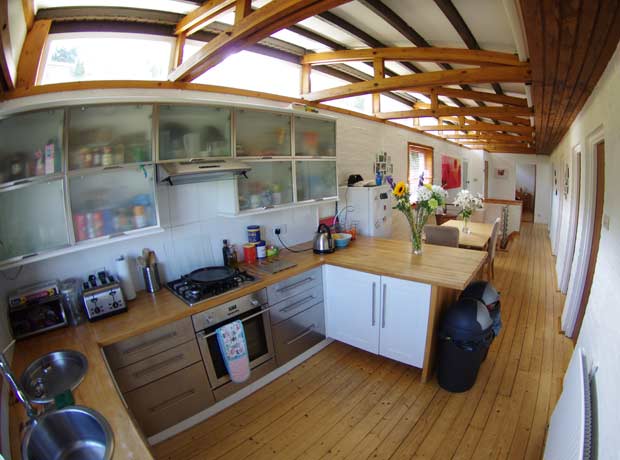 oak roof beams in living space